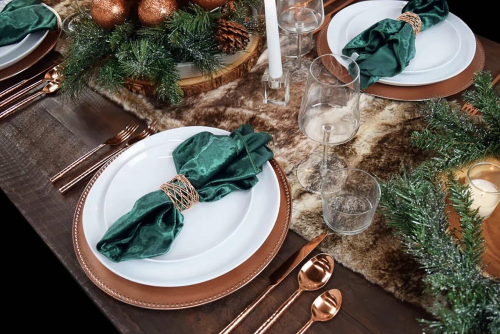Bring in elegance with faux fur placemats and runners