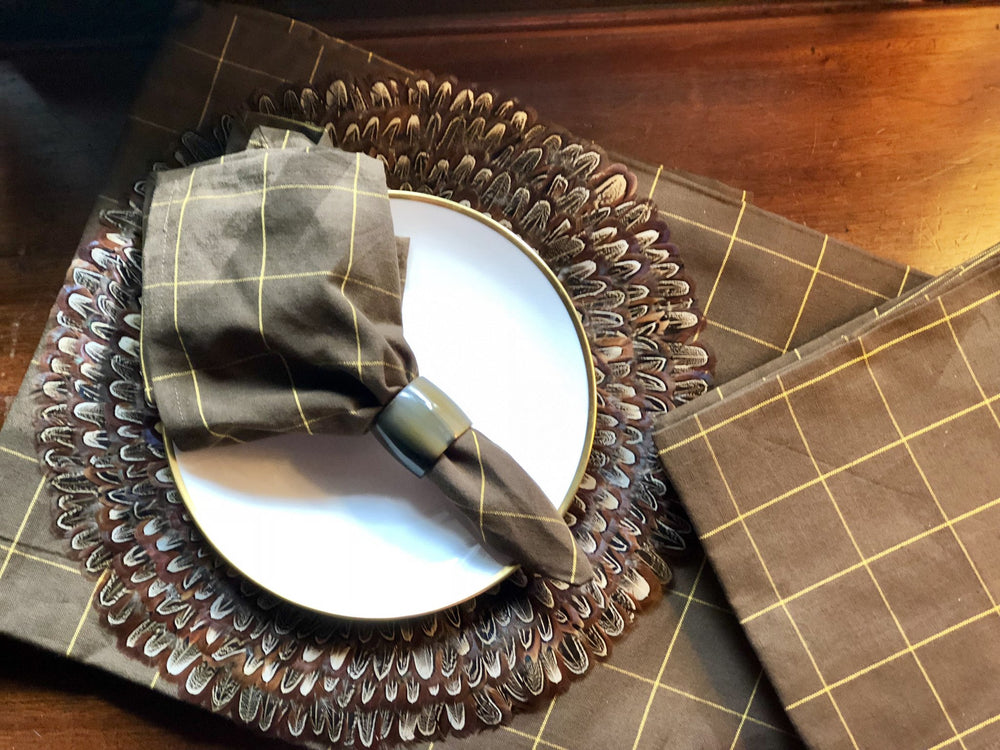 
                  
                    Windowpane Walnut Tablecloth (120" Round)
                  
                